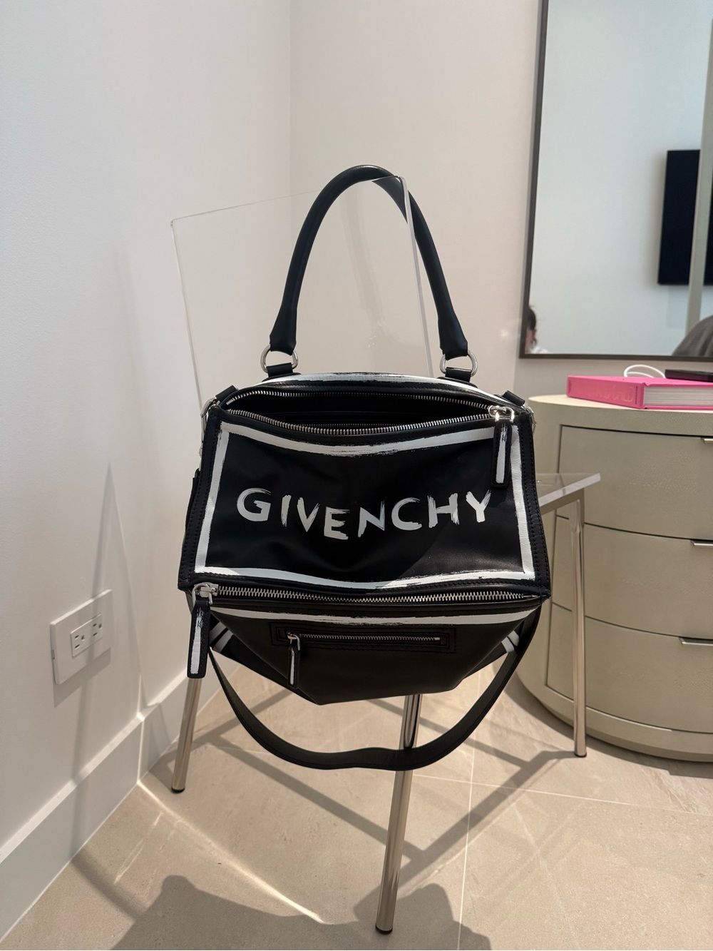 Small Givenchy Pandora Graffiti Logo Bag